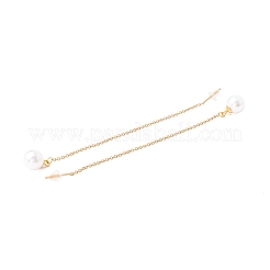 Lunga catena con orecchini pendenti con perle di plastica&nbsp;EJEW-A067-11G