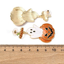 Ohrstecker aus Legierung mit Geist und Kürbis&nbsp;LS-EJEW-Z142-142