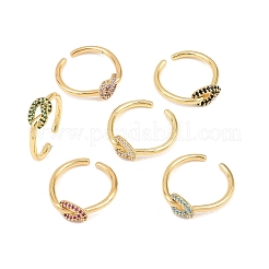 Bagues en laiton avec zircone cubique de micro pave&nbsp;RJEW-C153-01G