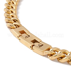 Collana con catene a maglie in acciaio inossidabile 304 placcata ionica (ip) per donna&nbsp;NJEW-E155-02G-01