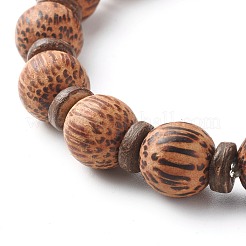 Bracciali elasticizzati con perline di legno di cocco naturale&nbsp;BJEW-JB06641
