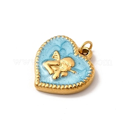 Pendentifs en acier inoxydable 304 émaillés&nbsp;STAS-B093-05G-03