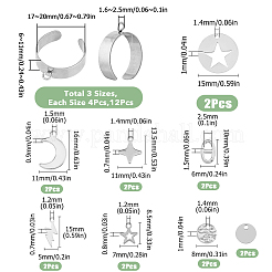 DIY-Set zur Herstellung von Manschettenring-Anhängern aus Edelstahl mit Mond-&nbsp;DIY-FI0001-01