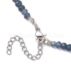 Collane di perline a croce in ottone e perle finte rotonde e sfaccettate in giada malese naturale tinta&nbsp;NJEW-JN05835