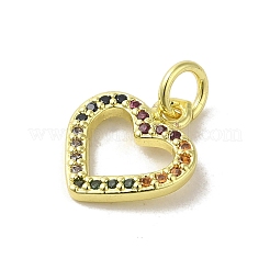 Pendentifs en laiton plaqué or véritable 18k avec pavé de zircone cubique&nbsp;KK-M283-08B-02