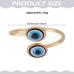 1 anello regolabile in acciaio inossidabile e resina per donna&nbsp;RJEW-LP0002-48G