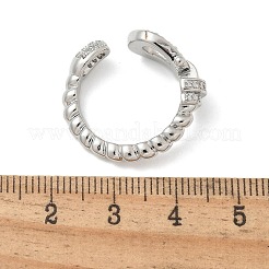 Anneaux de manchette en laiton micro pave zircone cubique&nbsp;RJEW-U037-01P