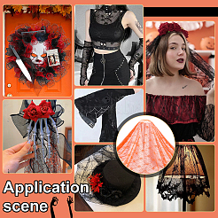 Tessuto in pizzo di poliestere a tema Halloween&nbsp;DIY-WH0699-75E