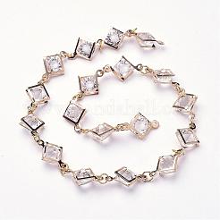 Eisen Acryl Strass handgemachte Ketten&nbsp;AJEW-JB00249