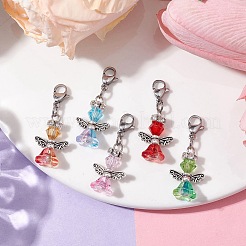 Decorazioni pendenti in vetro con angelo&nbsp;HJEW-TA00207