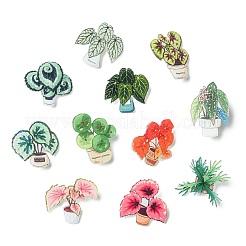 24 stücke 12 arten pflanze acryl anstecknadel brosche pin&nbsp;JEWB-CJ0003-38
