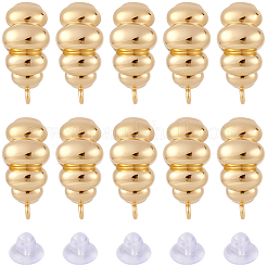 10 Stück Ohrstecker aus Messing&nbsp;KK-BBC0023-22