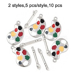 10pcs 2 styles de pendentifs en émail en alliage&nbsp;ENAM-FP0003-08