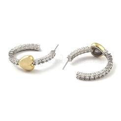 Orecchini a forma di cuore in ottone con placcatura a cremagliera&nbsp;EJEW-H117-04GP