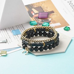 Set di bracciali elastici in ematite sintetica e argilla polimerica con perline heishi&nbsp;BJEW-JB07383-02