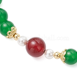 Bracelets en jade malaisien naturel et teinté&nbsp;BJEW-JB11973-01