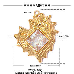 304 Edelstahl mit Kristall-Strass-Anhängern&nbsp;RB-OY001-43G