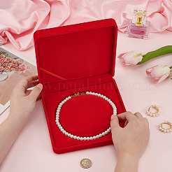 Geschenkboxen zur Aufbewahrung von Samtperlenketten&nbsp;CON-WH0086-128A