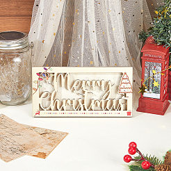 Weihnachtsmotiv Rechteckiger Geldhalter aus Holz&nbsp;AJEW-WH20006-282A
