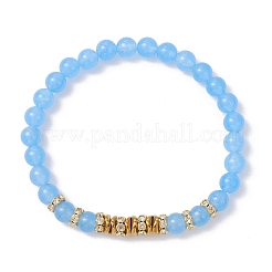 Conjunto de pulseras elásticas con cuentas redondas de jade de Malasia&nbsp;BJEW-JB12267