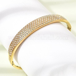 Brazaletes articulados de acero inoxidable 304 con cristales de imitación de diamantes para mujer.&nbsp;SA-CBAF851-02G