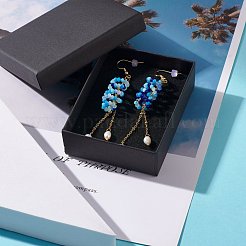 Orecchini pendenti con perle di vetro a spirale&nbsp;EJEW-JE04744