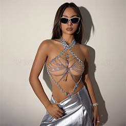 Chaînes de corps sexy en alliage transparent en acrylique avec strass en forme de larme pour boîte de nuit&nbsp;FS-WG1858E-01
