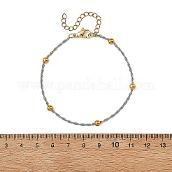 Bracciali a catena a corda con sfere rotonde in acciaio inossidabile 304 bicolore&nbsp;BJEW-JB14366