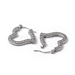 Orecchini a cerchio a forma di cuore in acciaio inossidabile 304 anti-ossidazione per donna&nbsp;EJEW-I284-12P