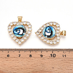 Pendenti in ottone micro pavé di zirconi cubici trasparenti per donna&nbsp;KK-T070-93A-04