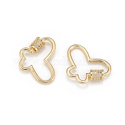 Messing Micro Pave Zirkonia Schraube Karabiner Schloss Charms&nbsp;KK-I657-15G