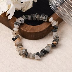Natürliche Armbänder aus turmaliniertem Quarz / schwarzem Rutilquarz&nbsp;BJEW-JB03681-01
