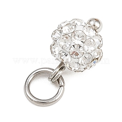 Runde handgemachte Polymer Clay Strass Charms&nbsp;PALLOY-JF04456
