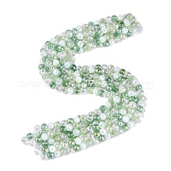 Colliers de perles en imitation jade électroplaquées&nbsp;EGLA-Q135-8MM-A06