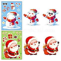 6 x Papieraufkleber mit Weihnachtsmotiv im Cartoon-Stil.&nbsp;DIY-P085-14B
