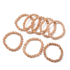 Bracelets extensibles en perles de pierre de soleil naturelle pour hommes et femmes&nbsp;BJEW-I322-01