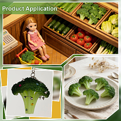 Légume miniature artificiel en PVC brocoli&nbsp;DJEW-WH0039-199