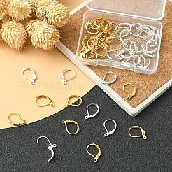 50 pezzo di orecchini a leva in ottone a 2 colori&nbsp;KK-YW0002-07