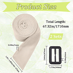 2 Stück Taillengürtel aus Polyester mit Kunststoffschnalle zum Knoten.&nbsp;AJEW-GF0014-53C