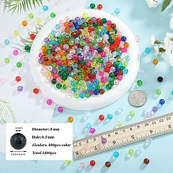 1500pcs 15 couleurs perles acryliques transparentes&nbsp;TACR-SZ0001-21A