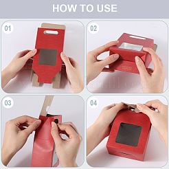 Cajas de regalo de papel rectangulares con ventana transparente&nbsp;CON-WH20003-02E