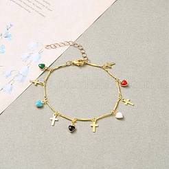 Cavigliere con charm in ottone smaltato&nbsp;AJEW-AN00320
