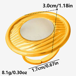Offene Manschettenringe aus Edelstahl 304 mit natürlichem Muschelmuster für Damen&nbsp;TH3507-3