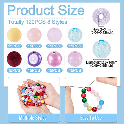 120pcs 8 styles de perles acryliques&nbsp;MACR-TA0002-95
