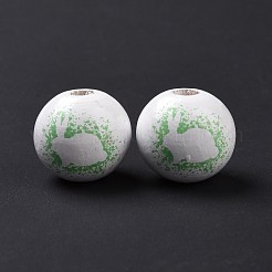 Ostern Thema bedruckte europäische Holzperlen&nbsp;WOOD-C002-10B