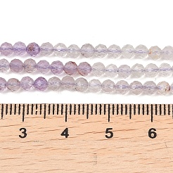 Natürliche violette Phantomquarz-Perlenstränge aus violettem Lodolith&nbsp;G-B175-D07-3mm