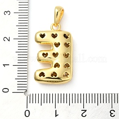 Pendentifs avec zircon cubiques à micro-pavés en laiton&nbsp;KK-E061-03G-05