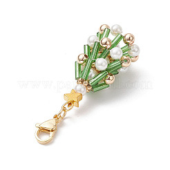 Décorations de pendentif en verre et perles de coquillage pour arbre de noël&nbsp;HJEW-TA00182-01