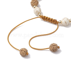 8 mm runde geflochtene Perlenarmbänder aus synthetischem Magnesit und Rudraksha&nbsp;BJEW-JB10346
