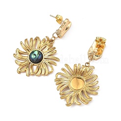 Pendientes colgantes de acero inoxidable 304 y concha natural para mujer&nbsp;EJEW-JE07213-01
